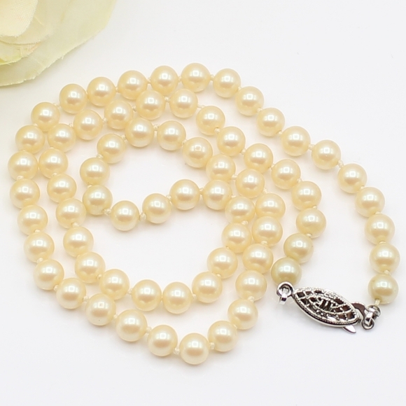 Vintage faux pearl necklace - Picture 4 of 5
